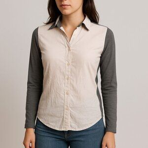 Princess Vera Wang Sm Blouse Women Button-Up Shirt Lace Collar Lightweight Top